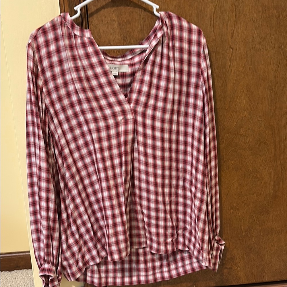 Women's Red Plaid Top